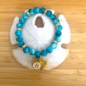 NEW! Handcrafted  beaded letter charm bracelet